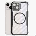 Miniatyrbild 5 av 5: Skal för iPhone 15 MagSafe Kolfiber Bakskydd Stöttålig Förstärkt Svart