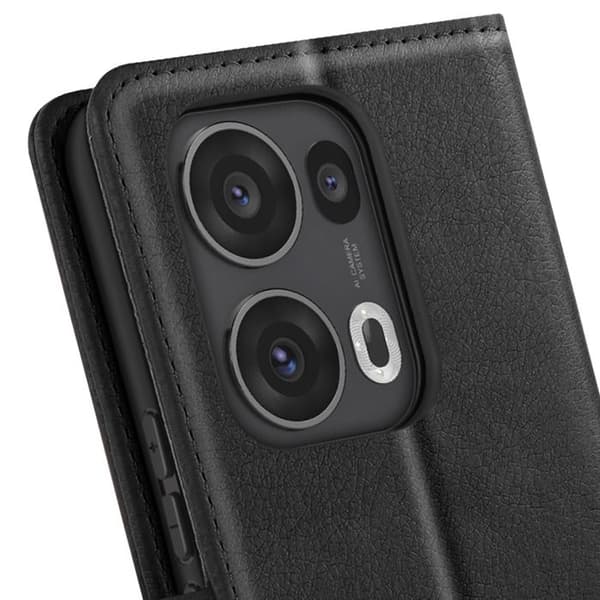 Fodral för Oppo Reno 13 Pro Klapp Plånbok och Videostativ Svart