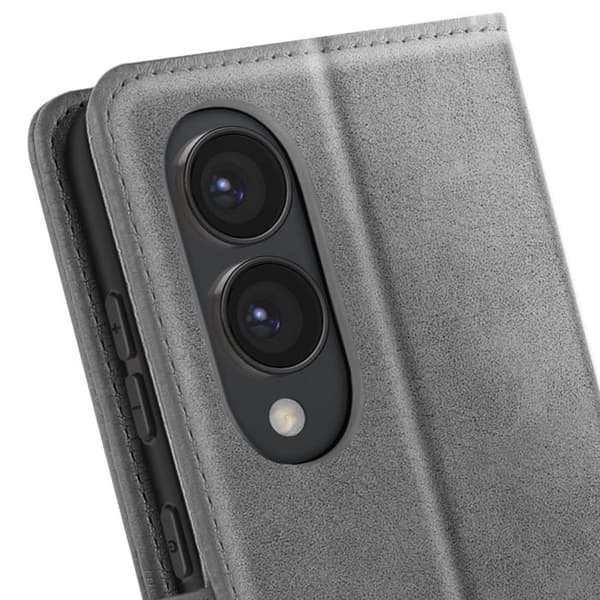 Fodral för Samsung Galaxy S25 Edge Klipp Plånbok och Videostativ Grå