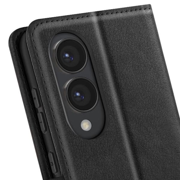 Etui för Samsung Galaxy S25 Edge Fodral Plånbok och Videostöd Svart