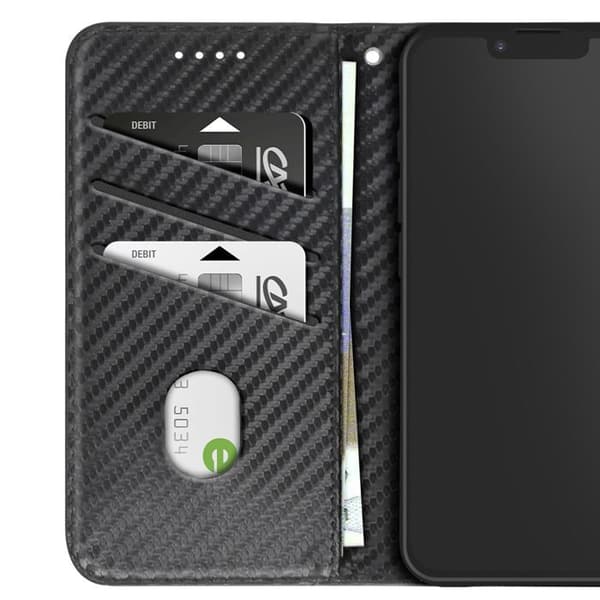 Kolfodral för iPhone 16 Plånbok Stöd Handrem Svart