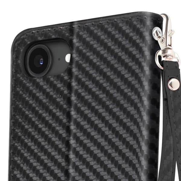 Kolfodral för iPhone 16 Plånbok Stöd Handrem Svart