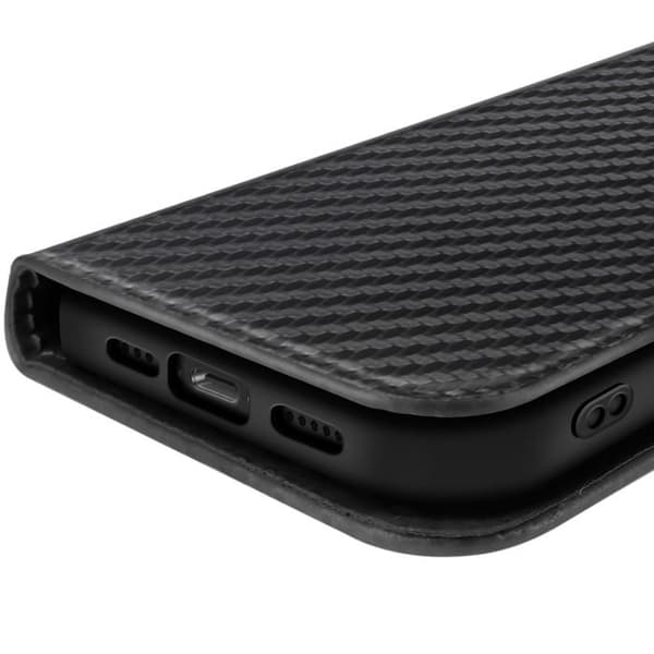 Kolfodral för iPhone 16 Plånbok Stöd Handrem Svart