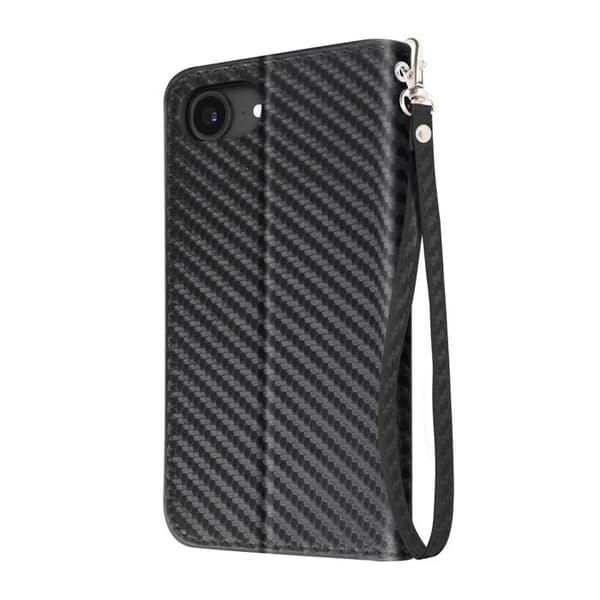 Kolfodral för iPhone 16 Plånbok Stöd Handrem Svart