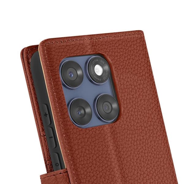 Fodral för Motorola Edge 60 Fusion Plånbok Med Magnetflik Brun