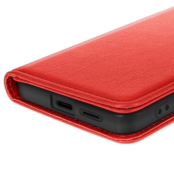 Etui för Samsung Galaxy S25 Edge Klämportfölj och Videostöd Röd