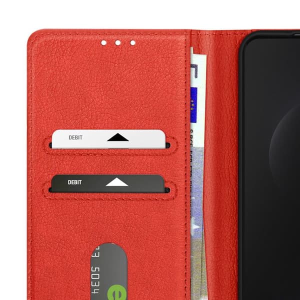 Etui för Samsung Galaxy S25 Edge Klämportfölj och Videostöd Röd