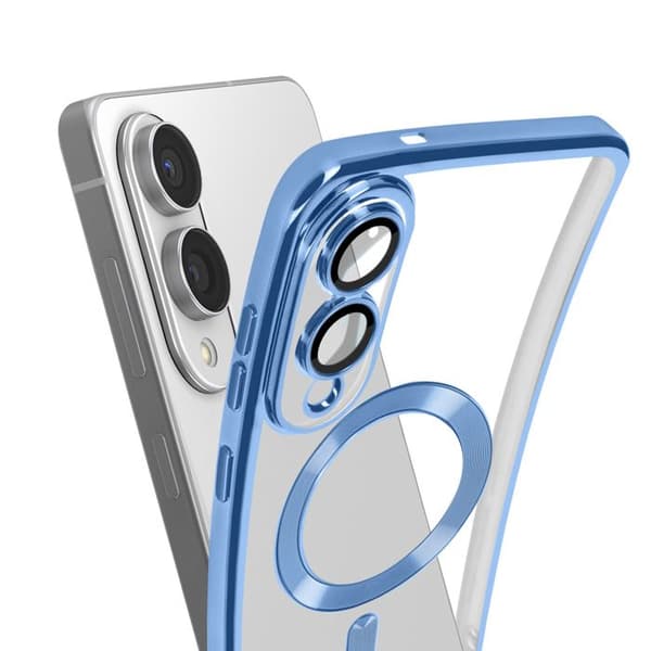 Coque MagSafe för Samsung Galaxy S25 Edge Silikon Kontur Kromat Blå