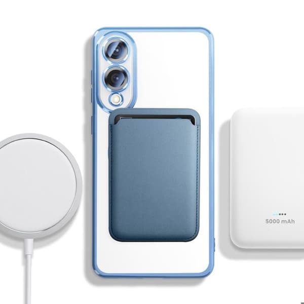 Coque MagSafe för Samsung Galaxy S25 Edge Silikon Kontur Kromat Blå