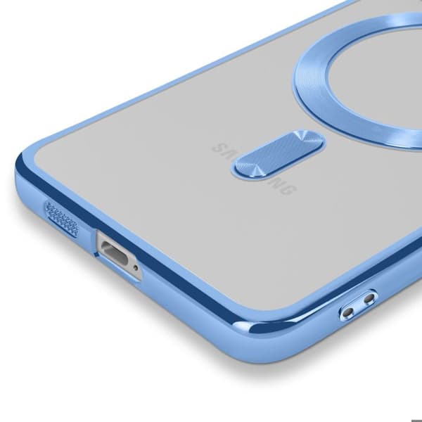 Coque MagSafe för Samsung Galaxy S25 Edge Silikon Kontur Kromat Blå