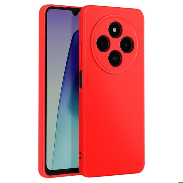Coque för Xiaomi Redmi 14C Semi-rigid Soft-touch Anti-spår Röd
