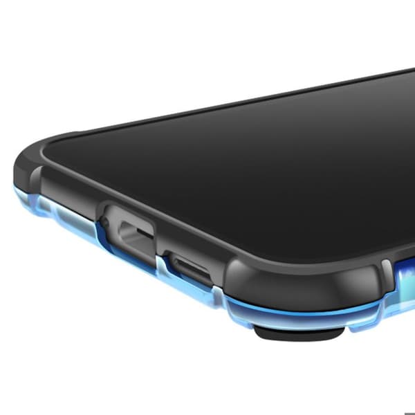 Stötsäker fodral för Samsung S25 Edge med förstärkta hörn, rökblå finish
