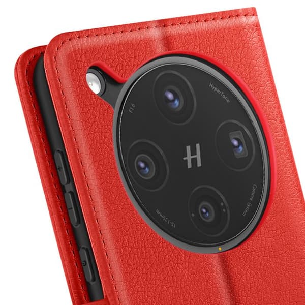 Fodral för Oppo Find X8 Pro Klippplånbok och Videostöd Röd