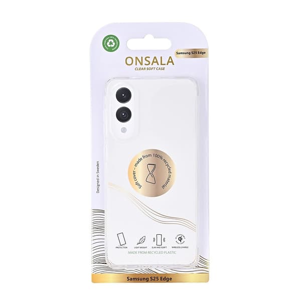 Onsala Samsung Galaxy S25 Edge Deksel Resirkulert TPU Transparent