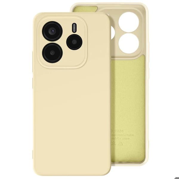 Skal för Xiaomi Redmi Note 14 5G Semi-stelbar Soft-touch Anti-avtryck Gul