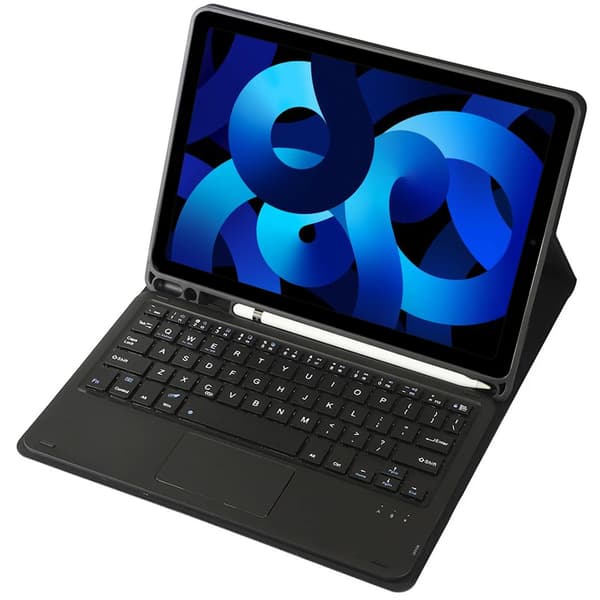 iPad Air 5 Bluetooth-tastaturcover med touchpad (sort)