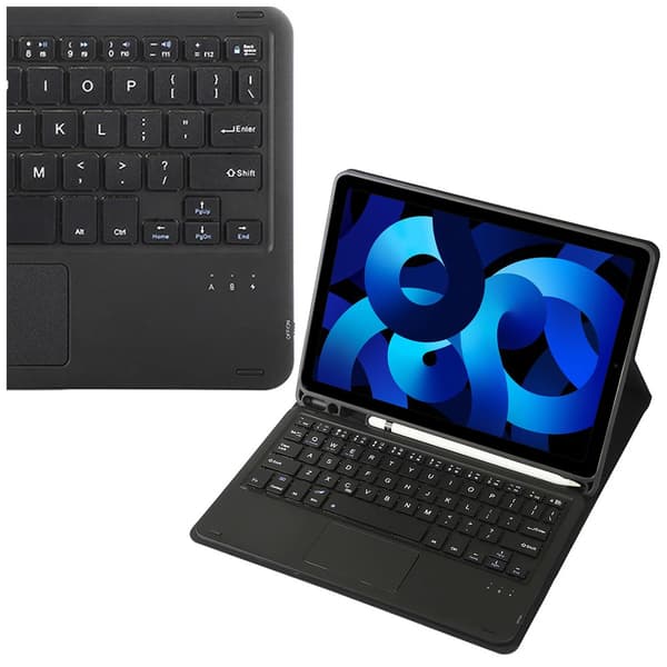 iPad Air 5 Bluetooth-tastaturcover med touchpad (sort)
