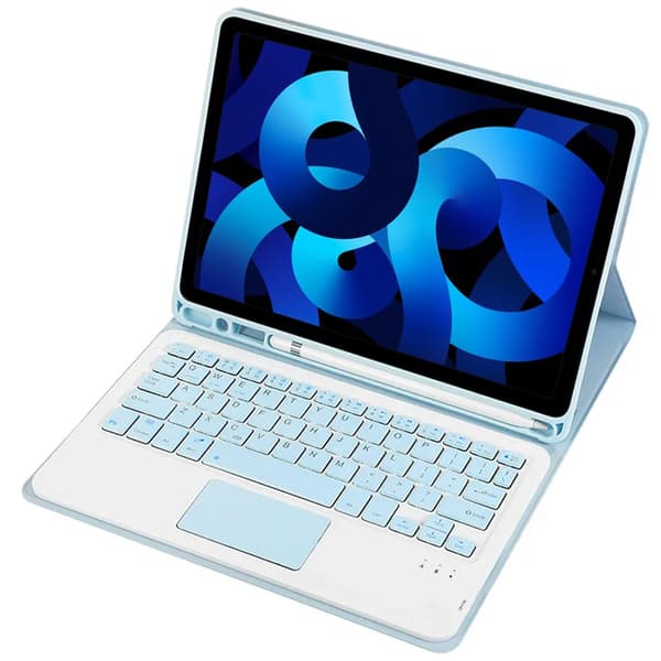 iPad Air 5 Bluetooth-tangentbordsfodral med pekplatta (blå)