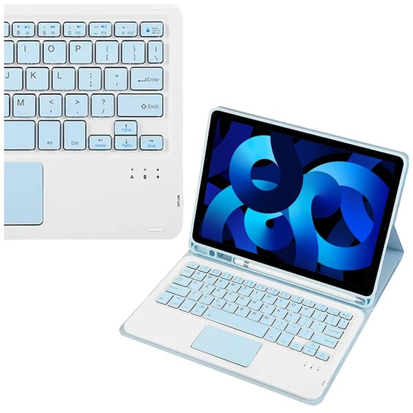 iPad Air 5 Bluetooth-tangentbordsfodral med pekplatta (blå)