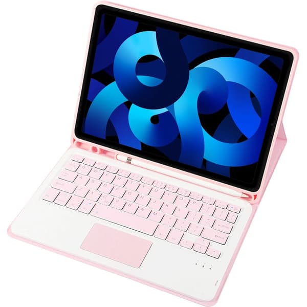 iPad Air 5 Bluetooth-tangentbordsfodral med pekplatta (rosa)