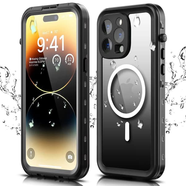 IP68 Vandtæt Etui + Rem til iPhone 14 Pro (Sort)