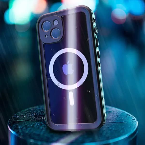 IP68 Vattentätt Skal + Rem för iPhone 15 (Svart)