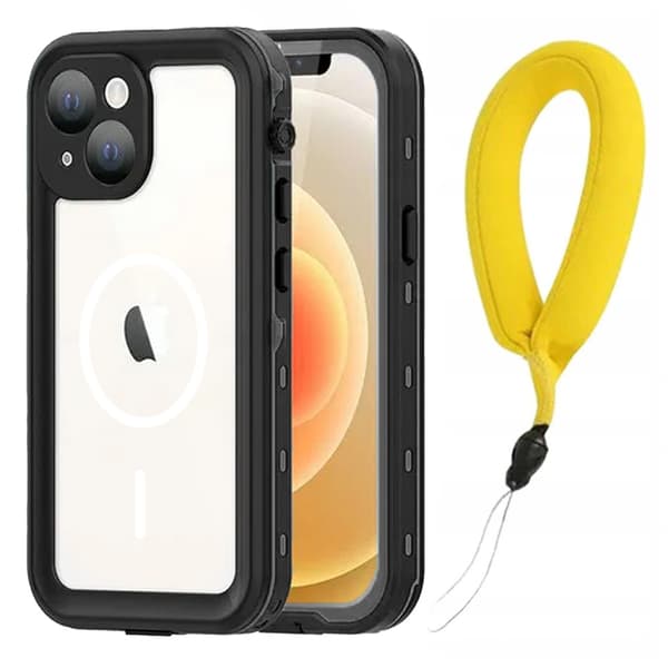 IP68 Vandtæt Etui + Rem til iPhone 15 (Sort)