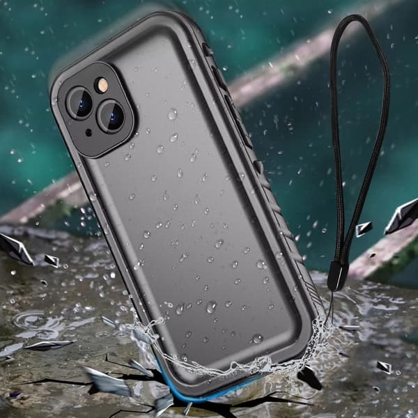 IP68 Vandtæt Etui 360+ Rem til iPhone 13 (Sort)
