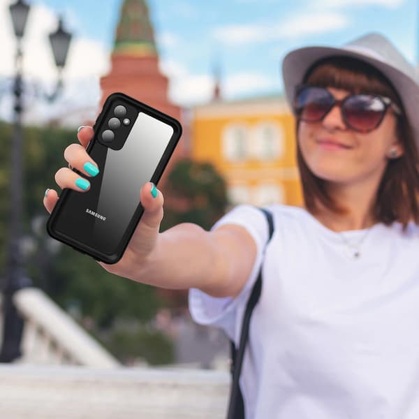 IP68 Vattentätt Skal 360+ Rem för Galaxy A25 5G (Svart)