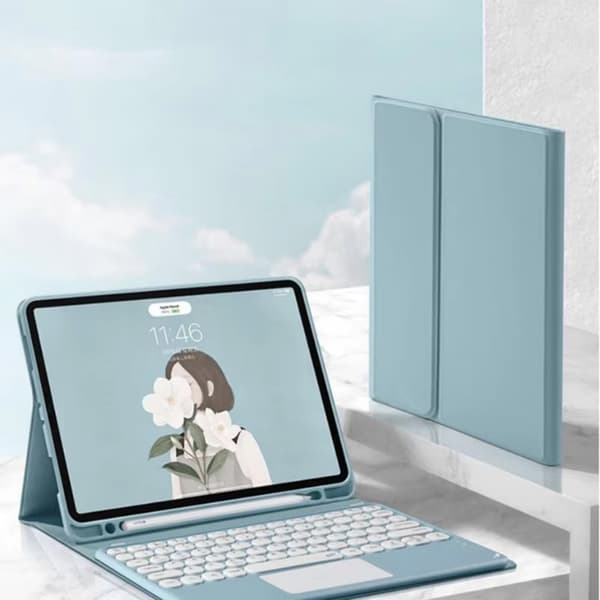 iPad Air 13 Gen6 Bluetooth-tangentbordsfodral med pekplatta (blå)