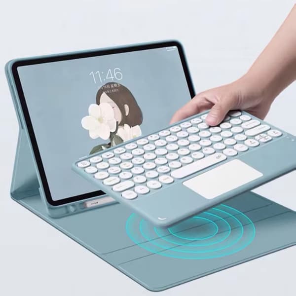 iPad Air 13 Gen6 Bluetooth-tangentbordsfodral med pekplatta (blå)