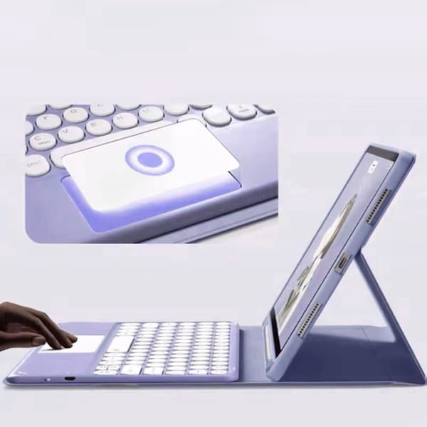 iPad Air 13 Gen6 Bluetooth-tangentbordsfodral med pekplatta (lila)