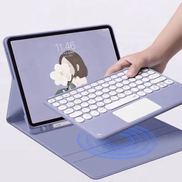 iPad Air 13 Gen6 Bluetooth-tangentbordsfodral med pekplatta (lila)