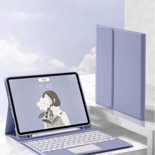 iPad Air 13 Gen6 Bluetooth-tangentbordsfodral med pekplatta (lila)