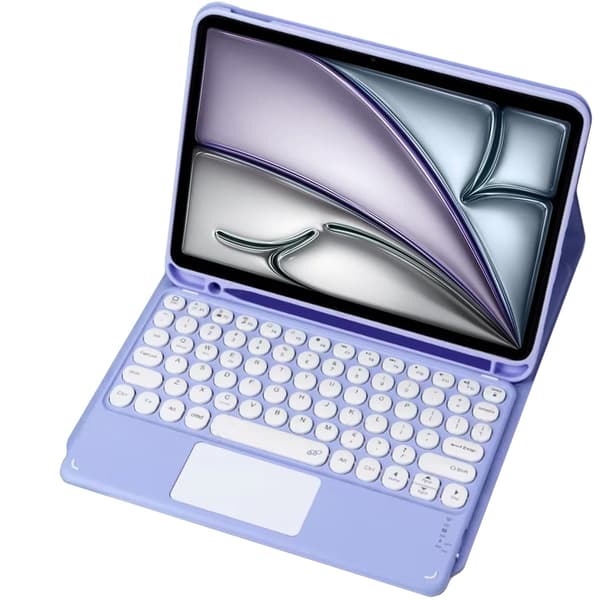 iPad Air 13 Gen6 Bluetooth-tangentbordsfodral med pekplatta (lila)