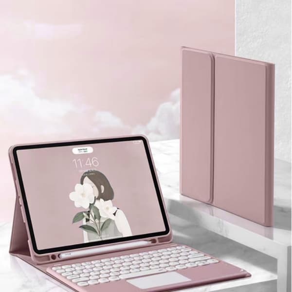 iPad Air 13 Gen6 Bluetooth-tastaturcover med touchpad (lyserød)