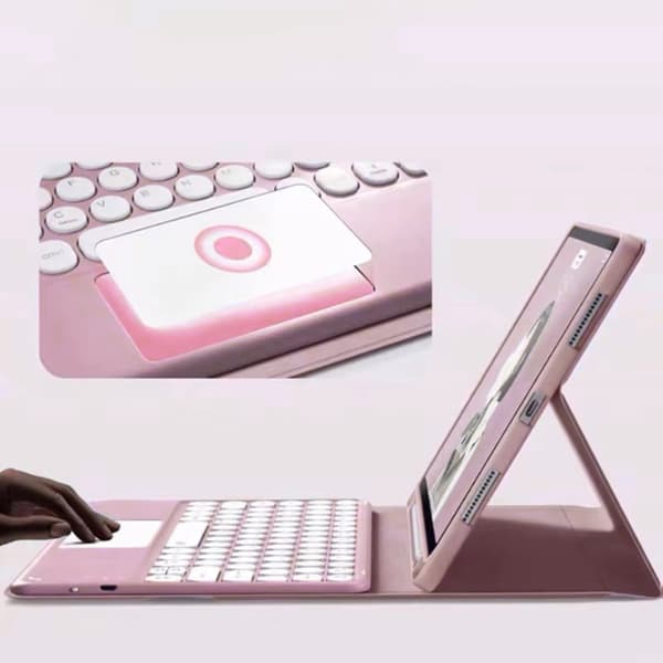 iPad Air 13 Gen6 Bluetooth-tastaturcover med touchpad (lyserød)