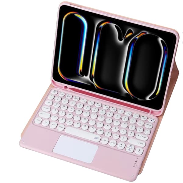 iPad Pro 11 Gen5 Bluetooth-näppäimistökotelo kosketuslevyllä (vaaleanpunainen)