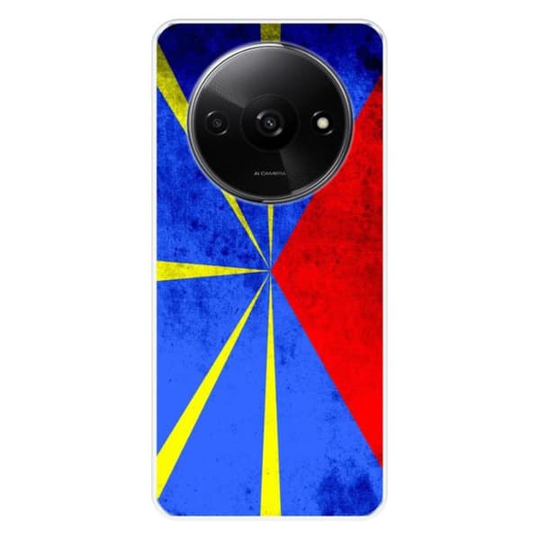 Siliconfodral med tryck, kompatibel med Xiaomi Redmi A3 4G, Flagga La Réunion