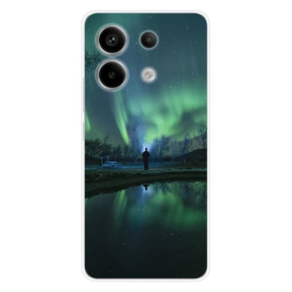 Silicone-skal med tryck kompatibel med Xiaomi Redmi Note 13 Pro 5G Aurores Boréales