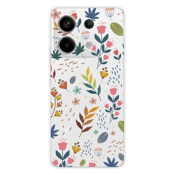 Silkonskal med tryck kompatibel med Xiaomi Redmi Note 13 Pro 5G Färgglada blommor