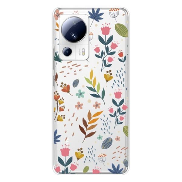Siliconfodral med tryck kompatibelt med Xiaomi 13 Lite Färgade blommor