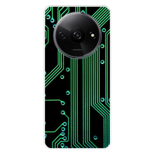 Silikonhölje med tryck kompatibel med Xiaomi Redmi A3 4G Geek kretstextur