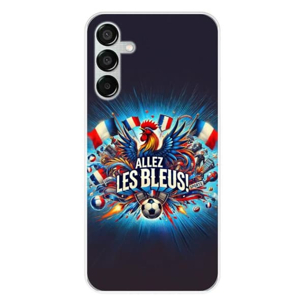 Silicone-skal täckt med tryck kompatibel med Samsung Galaxy M15 5G Allez les bleus