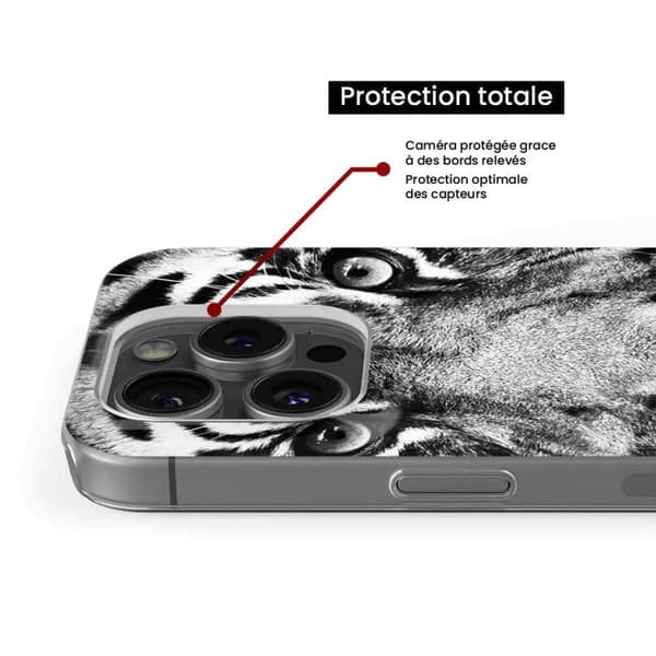 Siliconfodral med tryck kompatibel med Xiaomi 14T Pro, vit och svart tiger