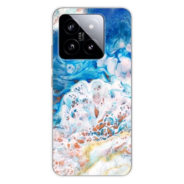 Siliconfodral med tryck kompatibel med Xiaomi 14 Pro Ocean Marmor