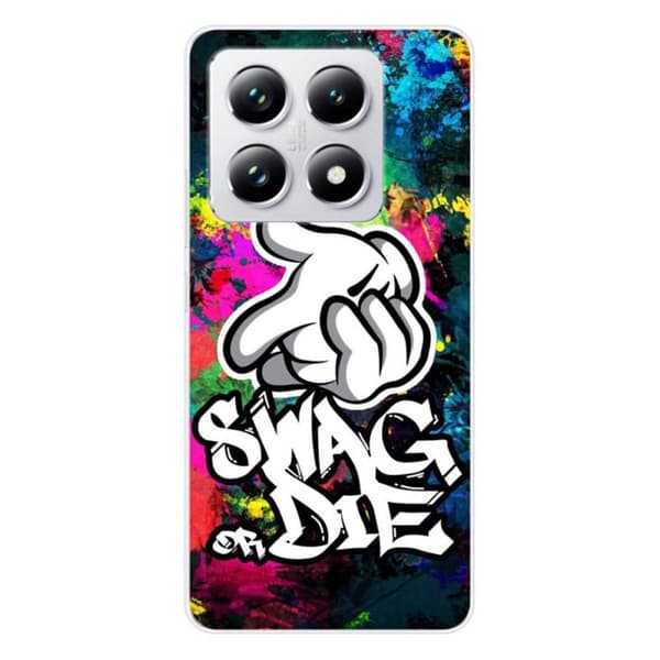 Silicone-skal med tryck kompatibel med Xiaomi 14T 4G Swag or die