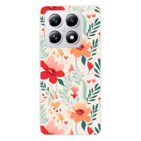Siliconfodral med tryck kompatibel med Xiaomi 14T Pro Flower wall