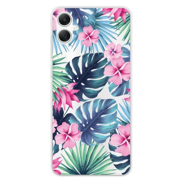 Siliconfodral med tryck som är kompatibelt med Samsung Galaxy A05 Tropical Aquarelle