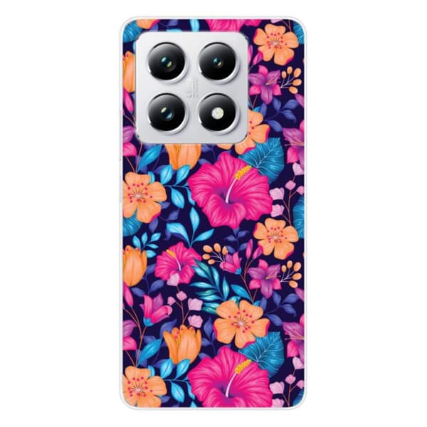 Silicone-mobilskal med tryck kompatibel med Xiaomi 14T 4G Exotiska Blommor